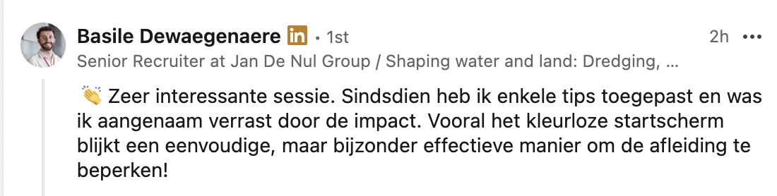 LinkedIn reactie keynote dopamine